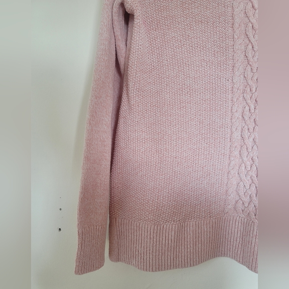 Karen Scott Textured Light Pink Sweater Size S Cable Knit Cozy Crew Neck Preppy - Picture 9 of 12